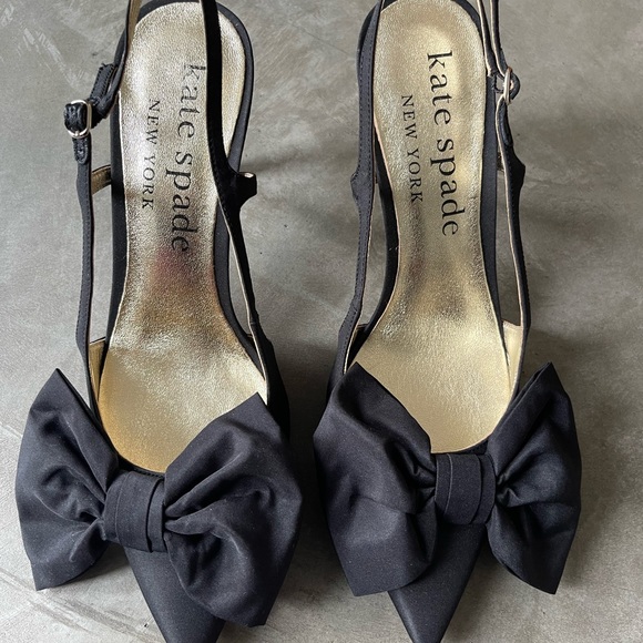 Kate Spade Satin Black Sheela Slingback Pumps - New - Picture 12 of 17